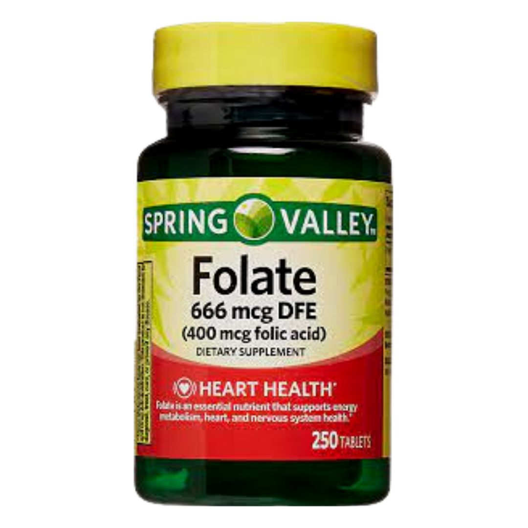 Spring Valley Folate 666mcg DEF (400 mcg Folic Acid) 250 Tablets Spring Valley Folate 666mcg DEF (400 mcg Folic Acid) 250 Tablets
